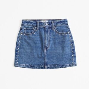 NEW Abercrombie & Fitch Denim Studded Mini Skirt